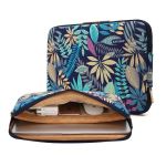Housse Ordinateur Portable 14 Pouces à Fleurs - Pochette De Transport Multifonction, 35x26x3 Cm, Tissu Doux