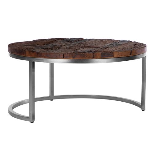 Set de 2 tables basses naturelles, &Oslash; 70x35 / 56x29 cm, bois