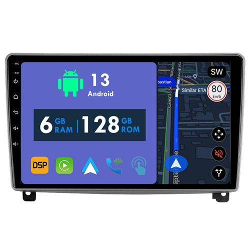 Radio Voiture CarPlay RoverOne® Écran Tactile Stéréo 2 Din pour Peugeot 407 1 2004-2011 6Go RAM 128Go ROM