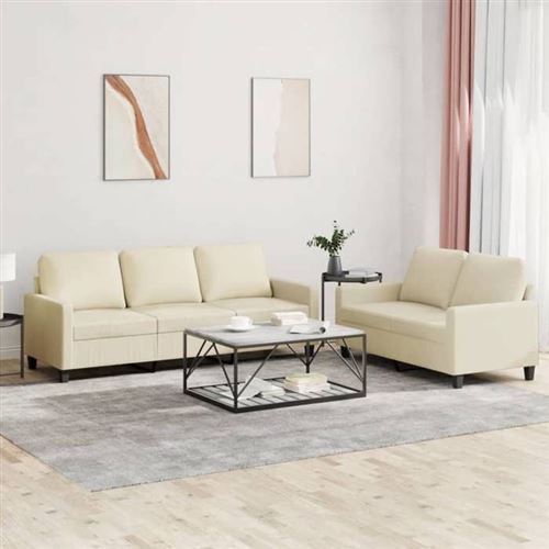 Non Communiqué Beige Vidaxl Ensemble De Canapés Avec Coussins 2 Pcs, Canapés Avec Accoudoirs Et Dossier, Ensemble De Meubles, Mobilier De Salon, 3201419