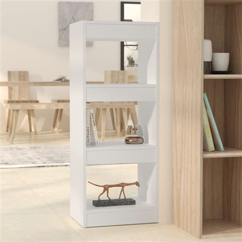 Non Communiqué Blanc Vidaxl Bibliothèque Séparateur De Pièce, Étagère À Livres Avec Rangement, Meuble À Livres Salon Salle De Séjour, Bois D'ingénierie
