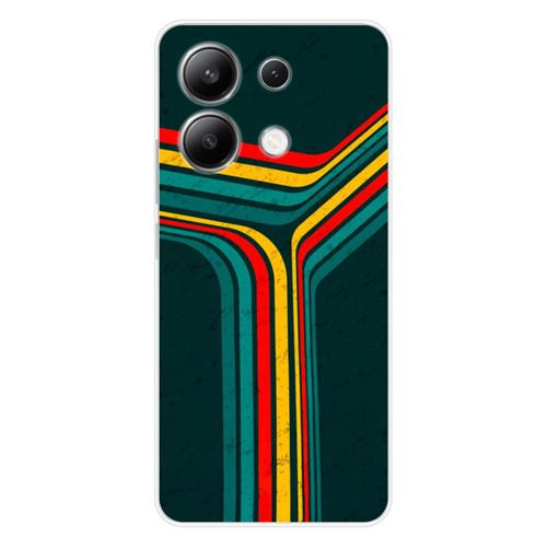Coque en silicone imprimée compatible Xiaomi Redmi Note 13 4G Retro lines
