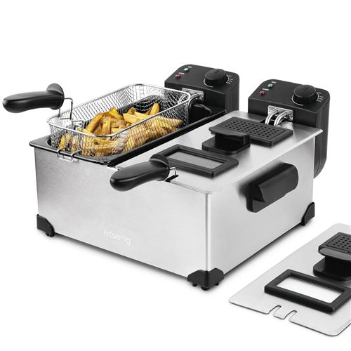 H.Koenig DFX600 - Friteuse - 6 litres - 3600 Watt - acier inoxydable