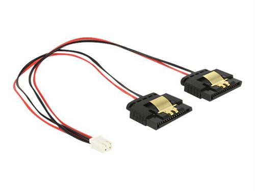 Delock - Adaptateur secteur - alimentation interne - 2 broches (F) pour alimentation SATA (F) - 5 V - 20 cm