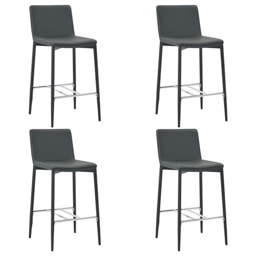 vidaXL Tabourets de bar 4 pcs Gris Similicuir
