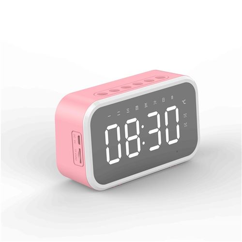 Enceinte Bluetooth JM03 Réveil Portable Rose