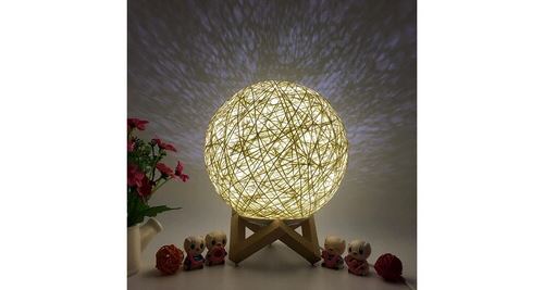 Generique 3D Led Rotin Lune Veilleuse Moonlight Usb Table De Chargement Lampe Bureau - Multicolore - Image 2