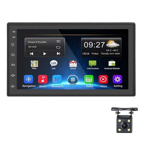 Autoradio Android 7 Pouces GPS Bluetooth Écran Tactile WiFi Caméra Incluse YONIS