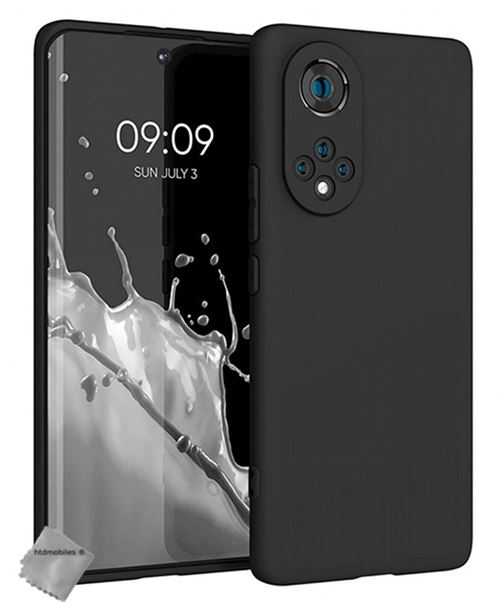 Coque silicone gel fine pour Huawei Honor 50 5G / Nova 9 - verre trempe inclus - NOIR - htdmobiles