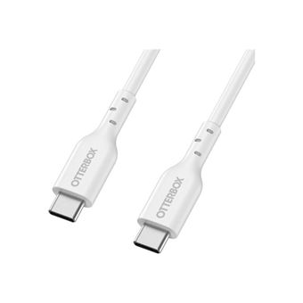 OtterBox - Câble USB - 24 pin USB-C (M) pour 24 pin USB-C (M) - USB 2.0 - 3 A - 1 m - Charge rapide - blanc