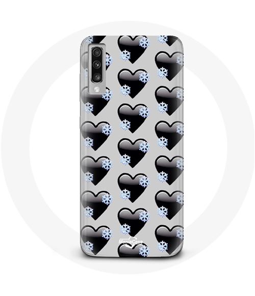 Coque Samsung Galaxy A70 Fond de coeurs noirs Maniacase
