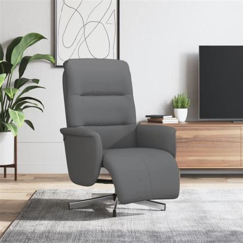 Non Communiqué Gris Vidaxl Fauteuil Réglable Avec Repose-Pieds Tissu Foncé