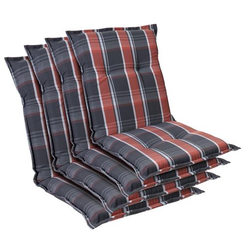 Housse de chaise de jardin -Blumfeldt Prato -103 x 52 x8 cm -4 pièces -Noir/ Rouge