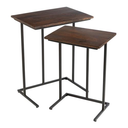 Paris Prix Marron Lot De 2 Tables D'appoint Gigognes - Image 2