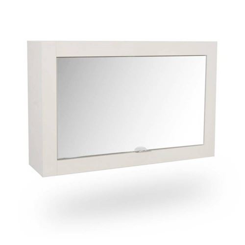 Armoire de toilette miroir de salle de bain 70 x 45 cm bois blanc avec étagère CEDAM