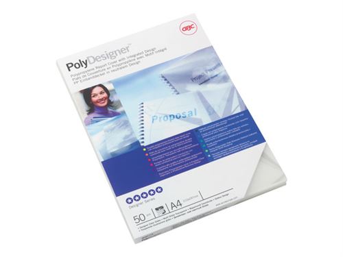 GBC PolyClearView - A4 (210 x 297 mm) - 500 microns - givré transparent - 100 unités couverture à reliure