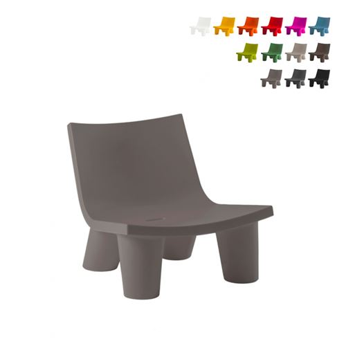 Fauteuil de salon style afro chaise conception moderne pour bars maison locaux Slide Low Lita, Couleur: Gris