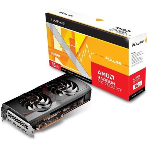 Carte Graphique - Pulse AMD RADEON™ RX 7800 XT Gaming 16GB - GDDR6 - Dual HDMI / Dual DP