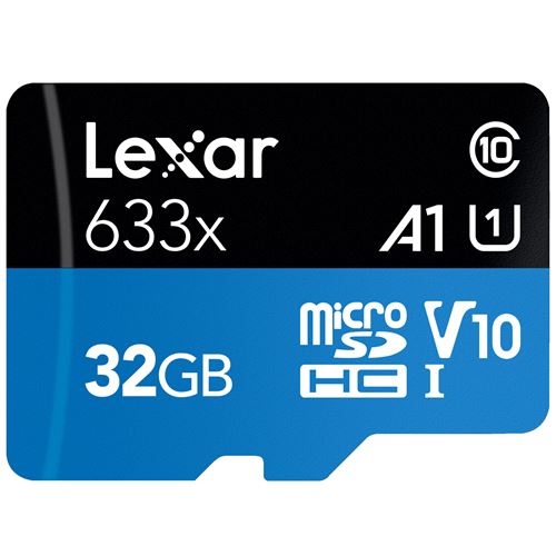 Lexar High Performance - Carte mémoire flash - 32 Go - A1 / Video Class V10 / UHS-I U1 / Class10 - SDHC UHS-I