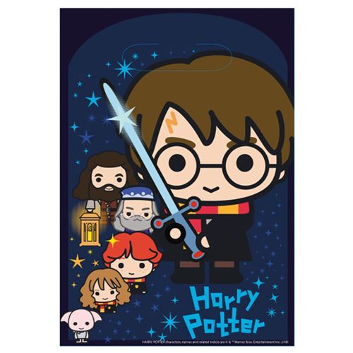 8 sacs cadeaux plastique harry potter 16.5x23cm - 9905194 AMSCAN