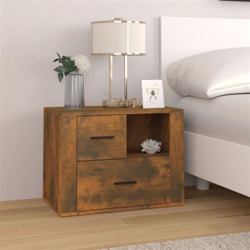 Vidaxl Table De Chevet Chêne Fumé 60X36x45 Cm Bois D Ingénierie - Image 3