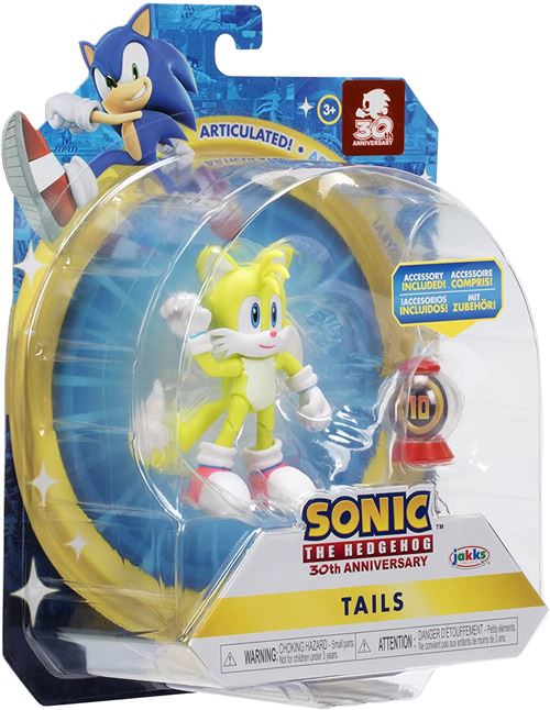 Sonic The Hedgehog - 40903 - Figurine articulée 11 cm - Tails + Ring Item Box