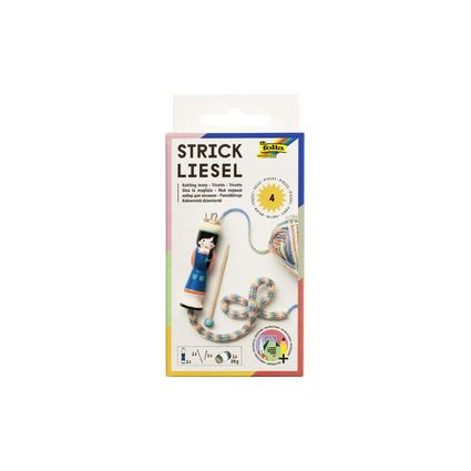Kit Tricotin Folia 24919 - Laine Arc-en-ciel, Aiguille Bois Et Plastique Pour Débutants