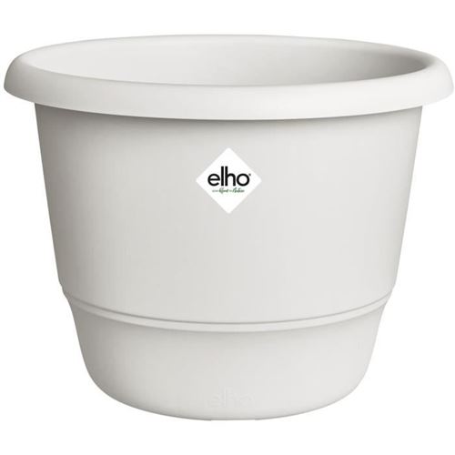 Non Communiqué Blanc Pot De Fleurs - Elho - Amiga Rond 25 - L 25 X B 24.5 X H 18 Cm - Extérieur - 100% Recyclé