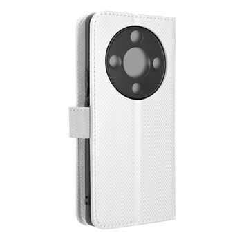 Avizar Etui Portefeuille En Denim Pour Honor Magic 6 Lite 5G – Support Vidéo – Marron