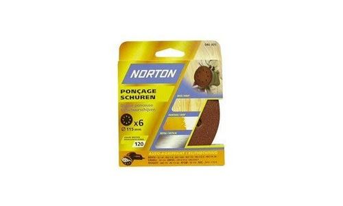Norton lot de 6 disques perfores 6 trous auto agrippants diamètre 115 grain 50