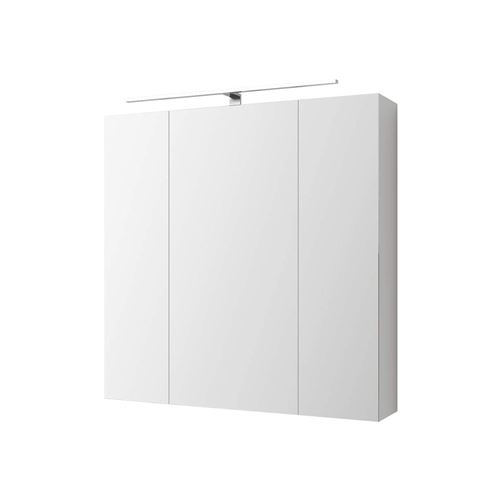 ML-Design Armoire de Toilette avec Éclairage LED et Mirroir 72,4x72x15 cm, Prise,