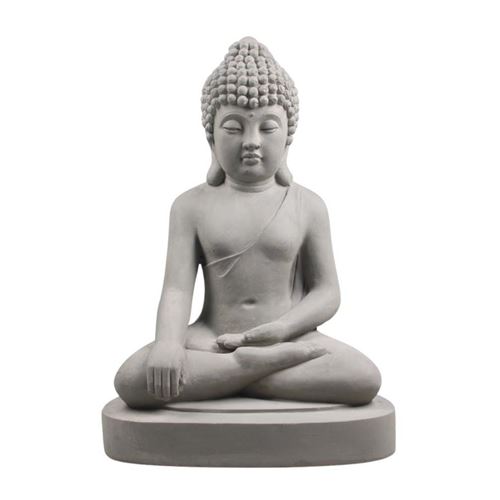 Stonelite - Grand bouddha jardin assis en fibres L - Hauteur 60 cm