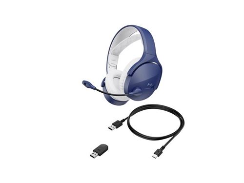 HyperX Cloud Jet - Micro-casque - circum-aural - montage sur l'oreille - fréquence/Bluetooth radio de 2,4 GHz - sans fil - bleu clair