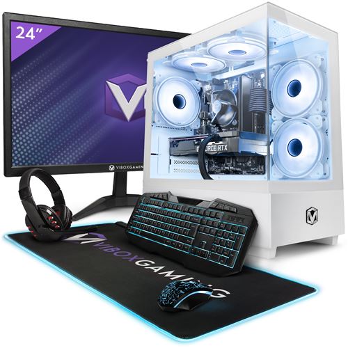 Vibox III-122 PC Gamer - 24" Écran Pack - 8 Core Intel i7 10700F Processeur 4.8GHz - Nvidia RTX 3070 8Go - 32Go RAM - 1To NVMe M.2 SSD - 600W PSU - Windows 11 - WiFi