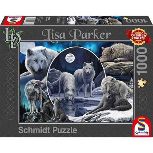 Schmidt Puzzles - Loup au clair de lune - 1000 pcs - BCD JEUX