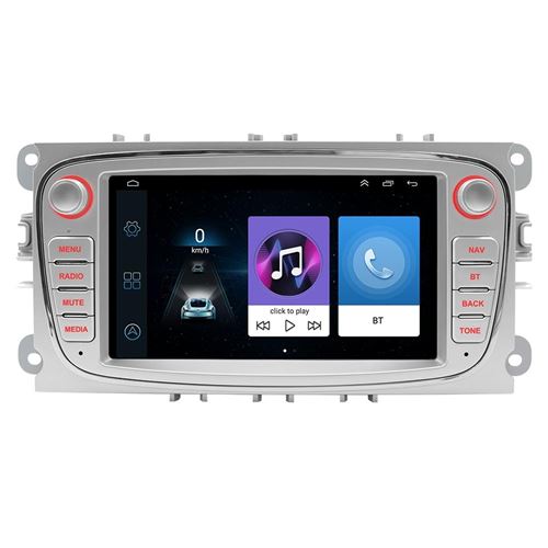 Autoradio 7 Pouces Android Navigation Bluetooth RDS Radio HD 2+32G Noir Argent YONIS