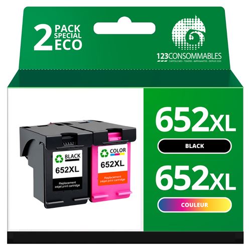 Pack compatible HP 652XL noir et couleur