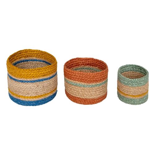 Non Communiqué Multicolore Atmosphera For Kids - Lot De 3 Paniers En Jute "Marrakech" 19Cm