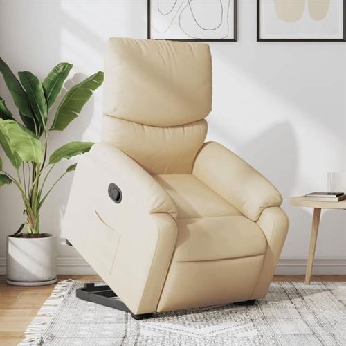 Non Communiqué Or Vidaxl Fauteuil De Relaxation Inclinable Tissu Crème