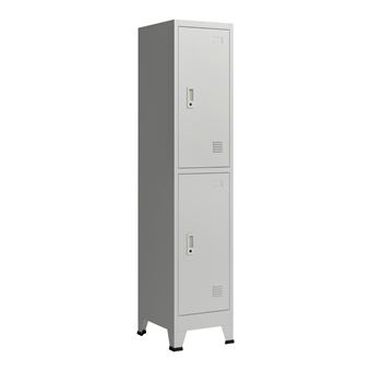 Armadio Spogliatoio Mobile In Acciaio - 4 Ante Con Serratura, Grigio 180x38x45 Cm