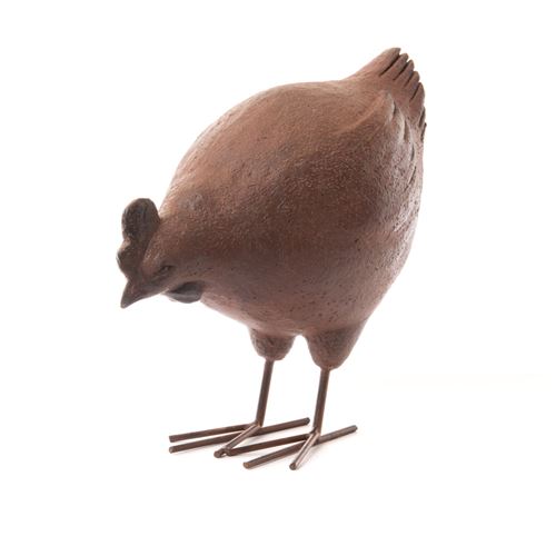 Non Communiqué Marron Statue : Poule Jardin 28 Cm - Amadeus - Résine