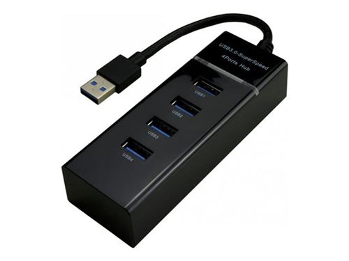MCL - Concentrateur (hub) - noir - 4 x SuperSpeed USB 3.0 - de bureau