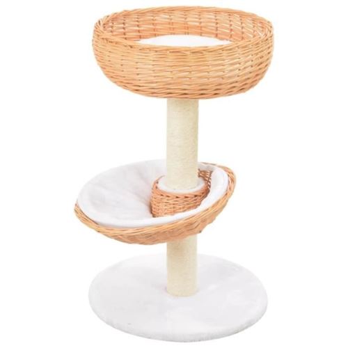 Mercatoxl - Arbre &agrave; chat avec griffoir en sisal Naturel Bois de saule