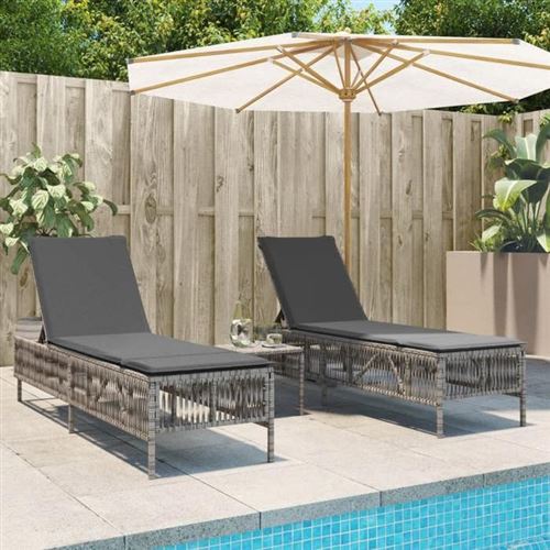 VidaXL - Sonnenliege poly-rattan, One Size, Grau