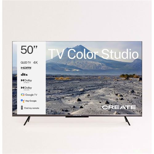 TV COLOR STUDIO Téléviseur intelligent QLED 4K avec écran antireflet et cadre de couleur Noir