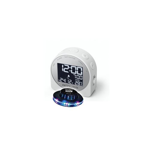 Non Communiqué Blanc Reveil Muse M-09-Cw Écran Lcd Avec Rétroéclairage - Coloris Jeu De Lumière Soucoupe Ovni Led