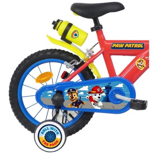 Vélo 16 Pouces Stitch – Cadre Acier, 2 Freins, Roues Gonflables, Stabilisateurs Amovibles, Bidon, éclairage