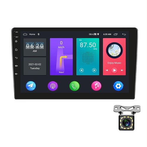 Autoradio 9 Pouces Android WiFi GPS Écran Tactile Caméra Recul Bluetooth USB YONIS