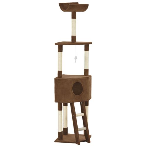 Arbre à chat avec griffoir en sisal 180 cm Marron