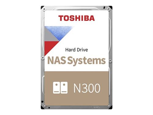 Toshiba N300 NAS - Disque dur - 8 To - interne - 3.5 - SATA 6Gb/s - 7200 tours/min - mémoire tampon : 256 Mo